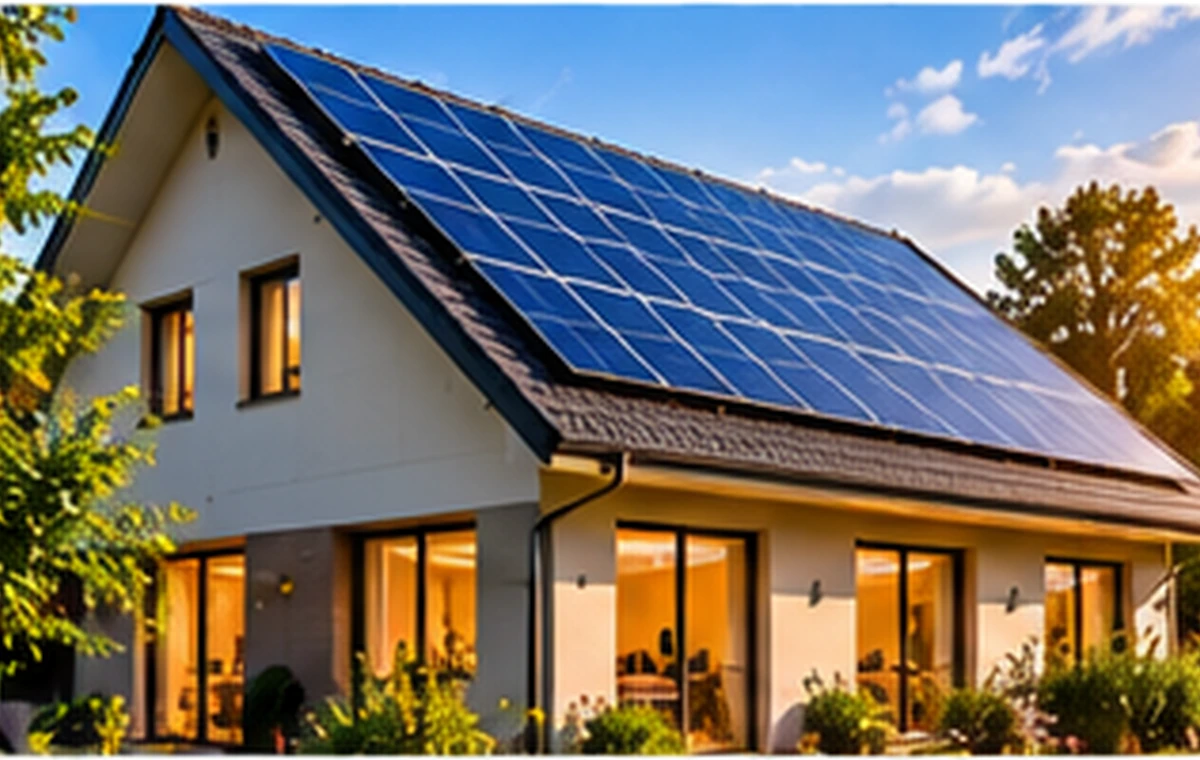 Güneş panelli konut ve yenilenebilir enerji uygulaması